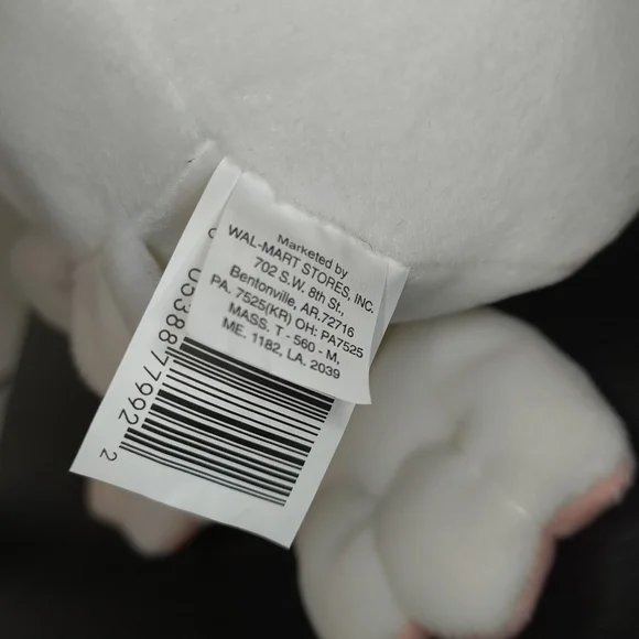 Pink and White Plush Bunny Toy - Picture 4 of 4